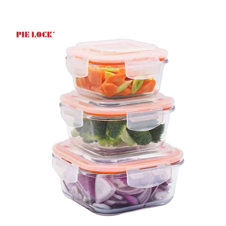 Wholesale Heat resistant glass food container glass lunch box microwave safe