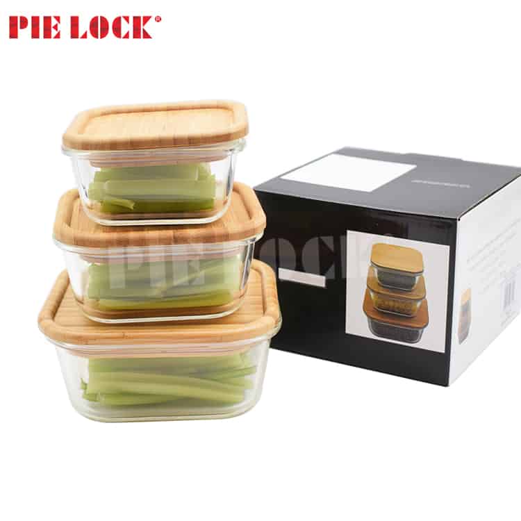 New design eco friendly bamboo lid glass food container - Customized Glass  Food Containers & Mug & Bowls Manufacturer .