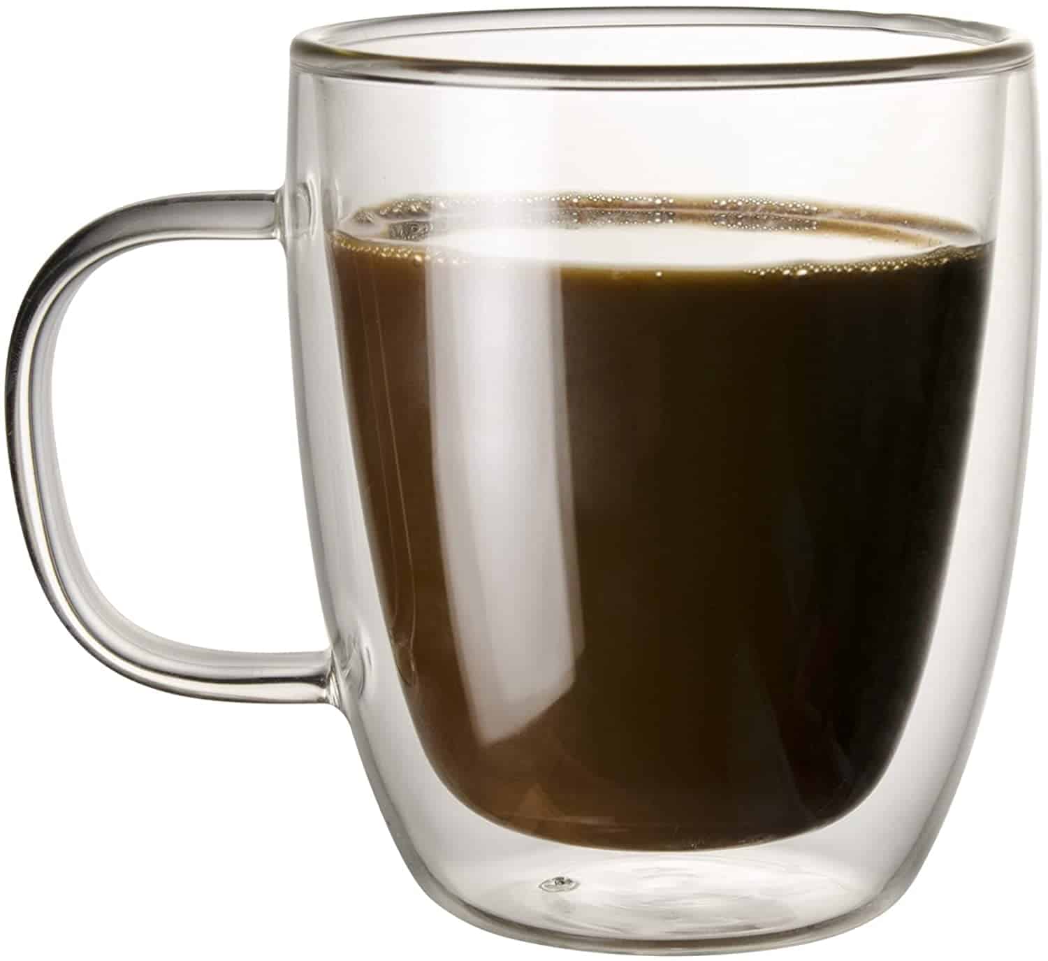 glass can cup with lid wholesale,Insulated Double Walled clear glass coffee  mugs bulk