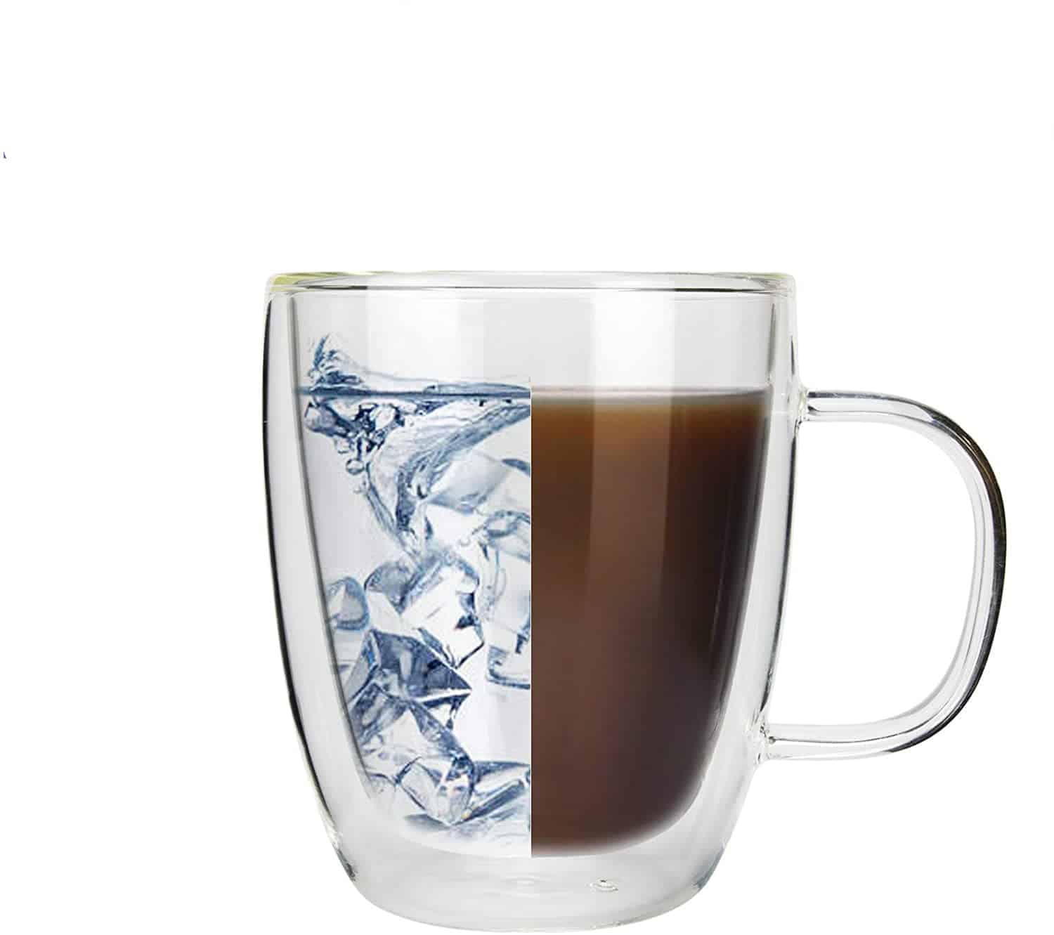 Mini Bodum Double Wall Glass Design Espresso Cup Anti-Scald Handle