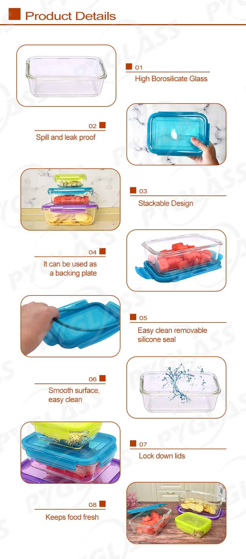 Nesting Glass Food Containers