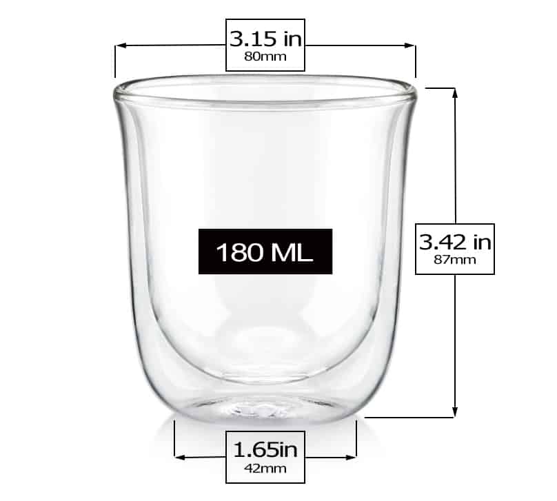 wholesale glass mug double walled heatproof glass 6oz