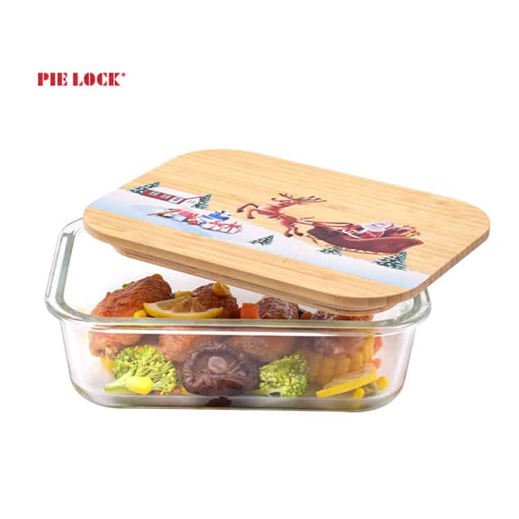 Home Storage Pyrex Square Glass Food Container with Bamboo Wooden Lid -  China Glass Food Storage and Food Container price