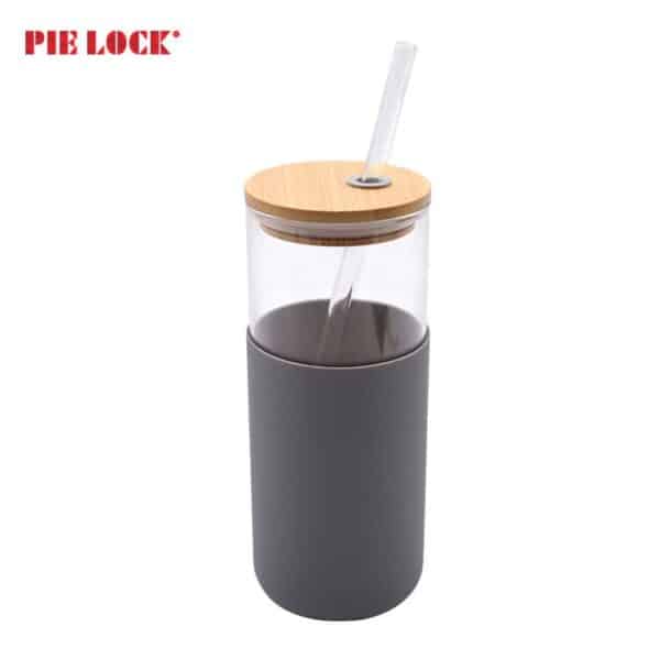 glass cups with bamboo lids wholesale hand made glass tumbler with straw and bamboo lid