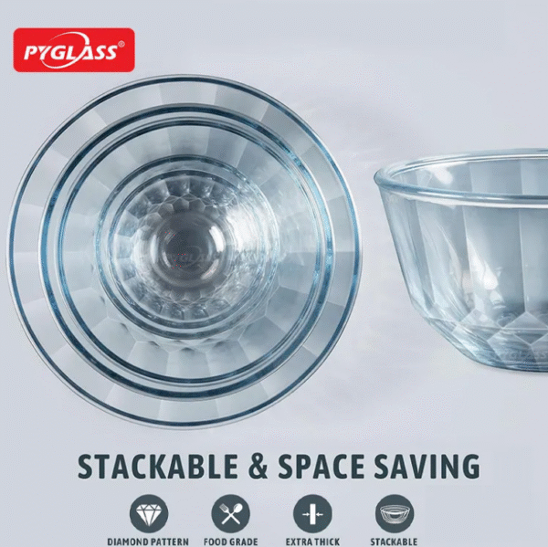 borosilicate mixing bowl set | custom logo available | glass bowl manufacturers supply