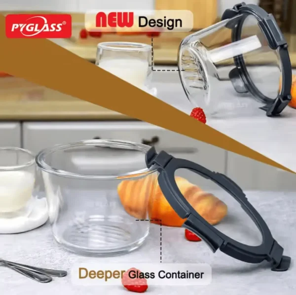beste Glas-Lunchbox für Büro & Zuhause | pyglass wiederverwendbarer Lebensmittelbehälter mit gehärtetem Glasdeckel