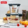 best glass lunch box for office & home | pyglass reusable food container with tempered glass lid