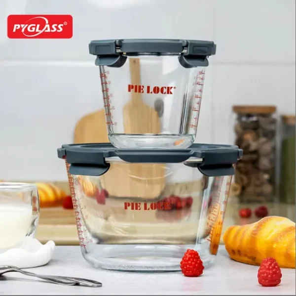 beste Glas-Lunchbox für Büro & Zuhause | pyglass wiederverwendbarer Lebensmittelbehälter mit gehärtetem Glasdeckel