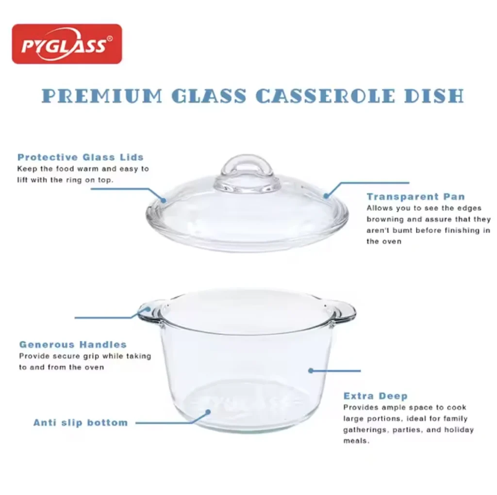 borosilicate glass cookware pot with lid – induction ready & heat resistant