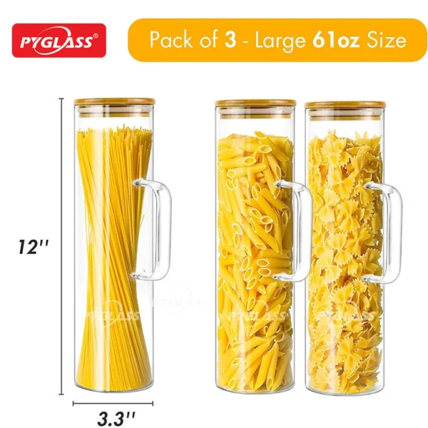 pyglass glass jar with bamboo lid wholesale | large glass storage containers with lids for kitchen organization