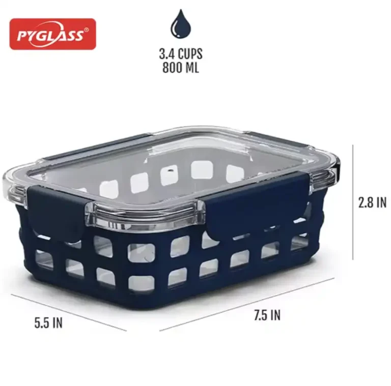 glass food storage container with silicone sleeve 5 pack setpyglass color 2