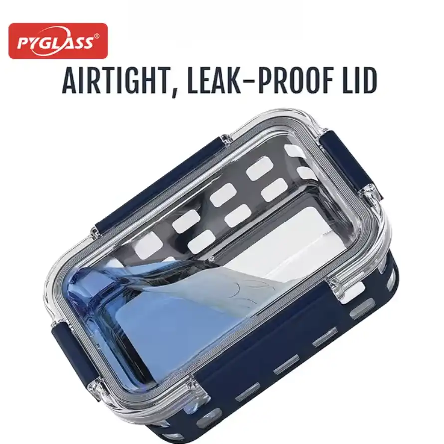 glass food storage container with silicone sleeve 5 pack setpyglass color 6