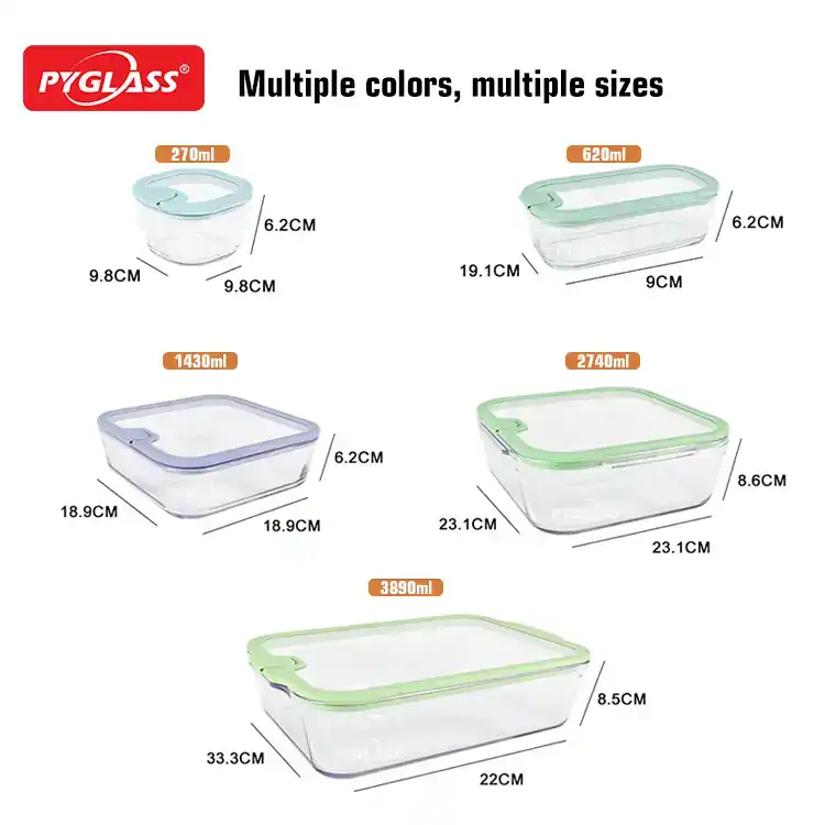 pyglass glass lunch box set | best work & office lunch box | oem factory chinapyglass divided 2