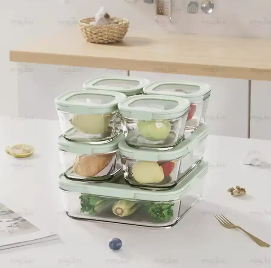 pyglass glass lunch box set | best work & office lunch box | oem factory chinapyglass divided 4