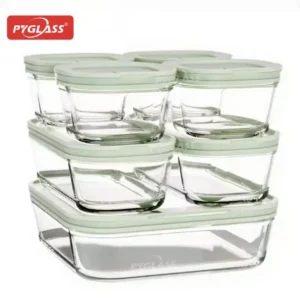 pyglass glass lunch box set | best work & office lunch box | oem factory chinapyglass divided 5