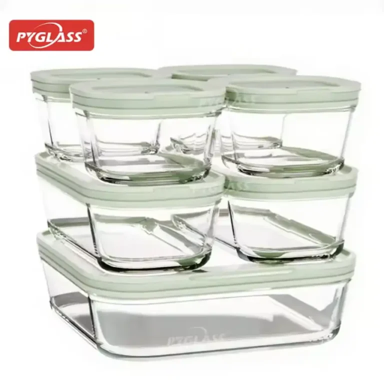 pyglass glass lunch box set | best work & office lunch box | oem factory chinapyglass divided 5