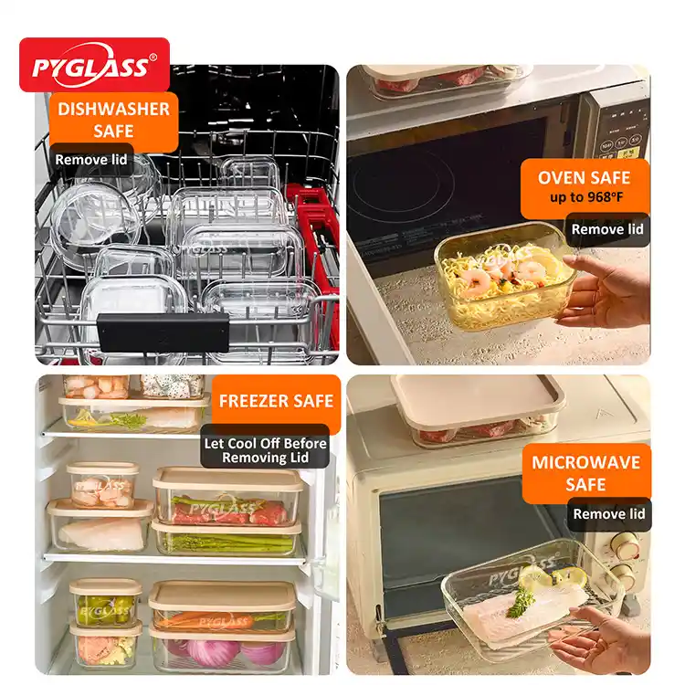 recipientes de vidro personalizados para armazenamento de alimentos conjuntos de design com fundo texturizado recipientes de vidro para alimentos com tampas e seguros para micro-ondas - conjunto de 7 recipientes de vidro borossilicato para armazenamento de alimentos014094 1 (3)