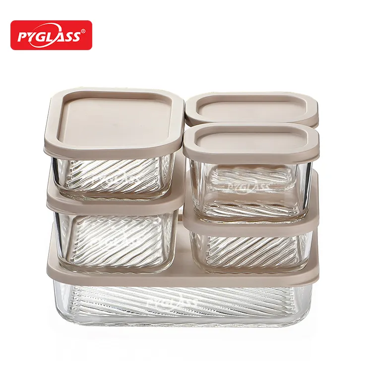 customized glass food storage containers – set of 6 | oem odm glass container manufacturer china014094 1 (1)