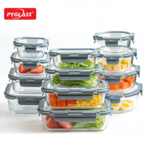 eco friendly 24 piece glass food containers set with lids – safe for microwave & refrigerator011037（2）