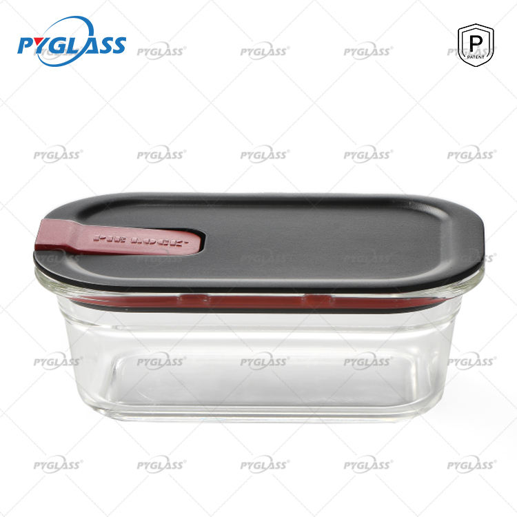 borosilicate glass food storage container | one click airtight lid | pyglass