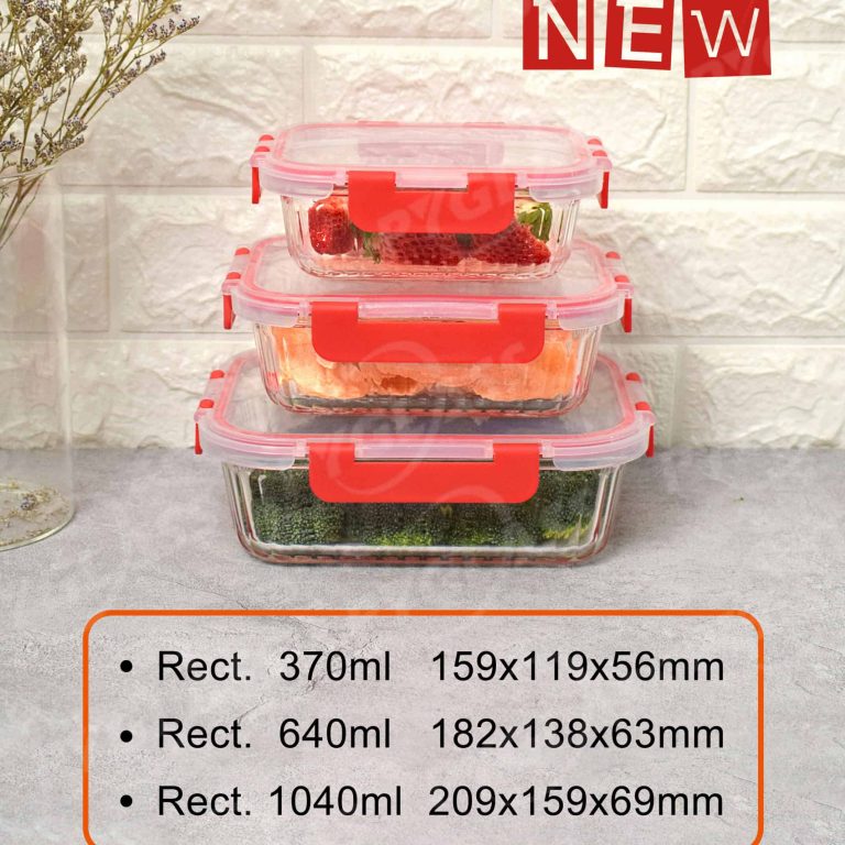 Rectangular Glass Meal Prep Containers – Customized Glass Food ...